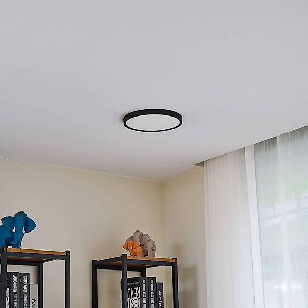 Lindby LED-Deckenleuchte Pravin, Ø 23 cm, 3.000 K, schwarz günstig online kaufen