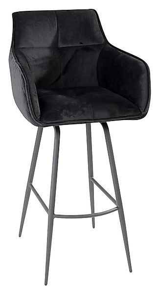 Home4You Barhocker, Schwarz, Samt, Metallgestell, 360 günstig online kaufen