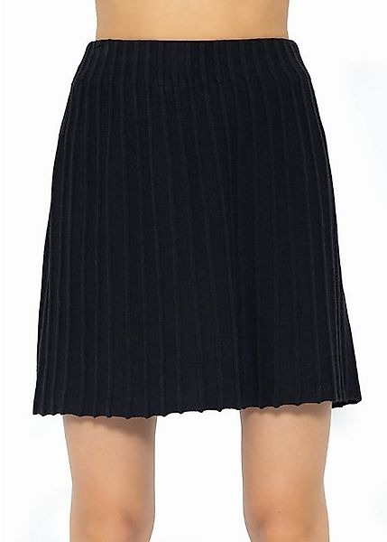 SASSYCLASSY Strickrock Plissierter Minirock Damen aus Strick elegant Mini S günstig online kaufen