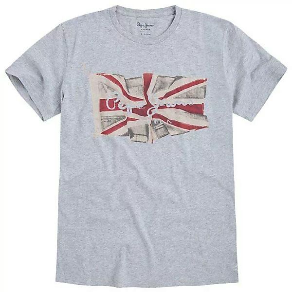 Pepe Jeans Flag Logo Kurzärmeliges T-shirt S Grey Marl günstig online kaufen