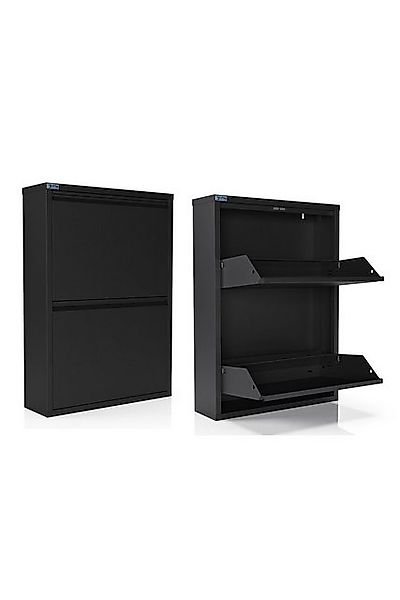 Kaufexpress GmbH Schuhschrank Metall-Schuhregal mit 2 Klappen – schmal, pla günstig online kaufen