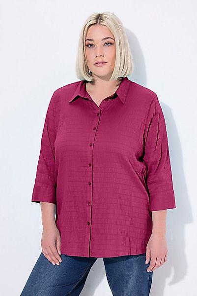 Ulla Popken Hemdbluse Bluse Bubble-Qualität Hemdkragen 3/4-Arm günstig online kaufen