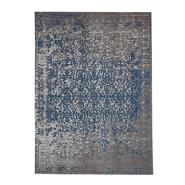 MeGusta Flachflor Teppich Vintage Beige - Blau Polyester 80x150 cm Luisa günstig online kaufen