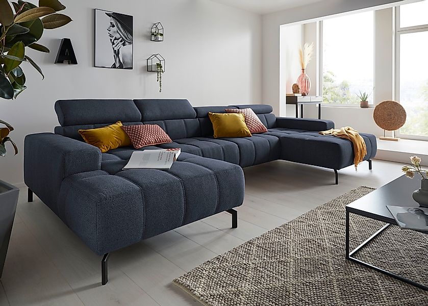 DOMO collection Wohnlandschaft "Cunelli tolle Sitznähte als Designelement, günstig online kaufen