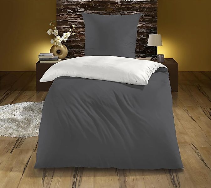 KiNZLER Wendebettwäsche "Mikrofaser "Cashmere Touch"" 2 tlg. Unifarben, bes günstig online kaufen