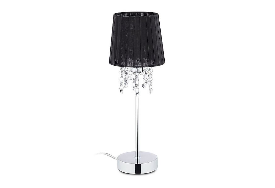 relaxdays Tischleuchte Kristall Tischlampe mit Organza-Schirm günstig online kaufen