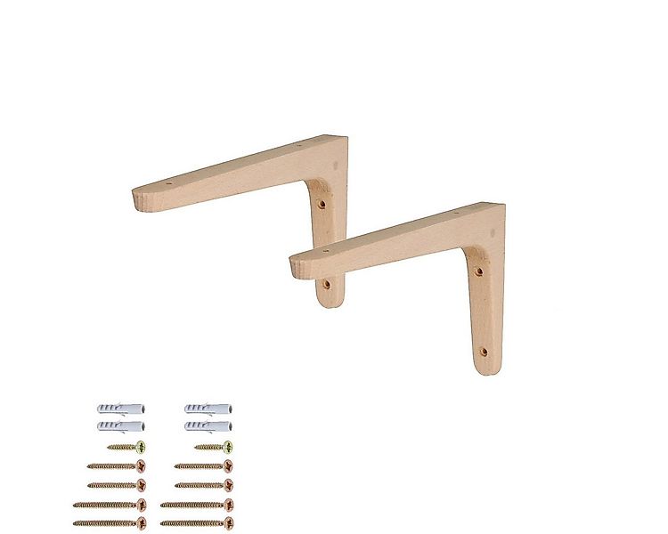 MS Beschläge Wandregalhalter Holzkonsole Buche Regalhalter Regalwinkel Hart günstig online kaufen