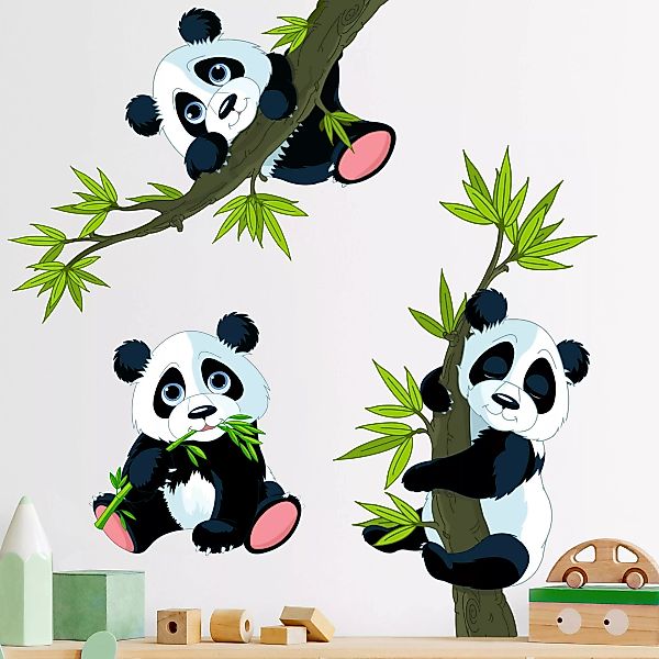 Wandtattoo 3-teilig Pandabären Set günstig online kaufen