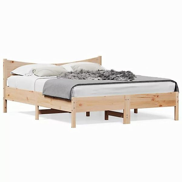 vidaXL Bett Massivholzbett ohne Matratze 150x200 cm Kiefernholz günstig online kaufen