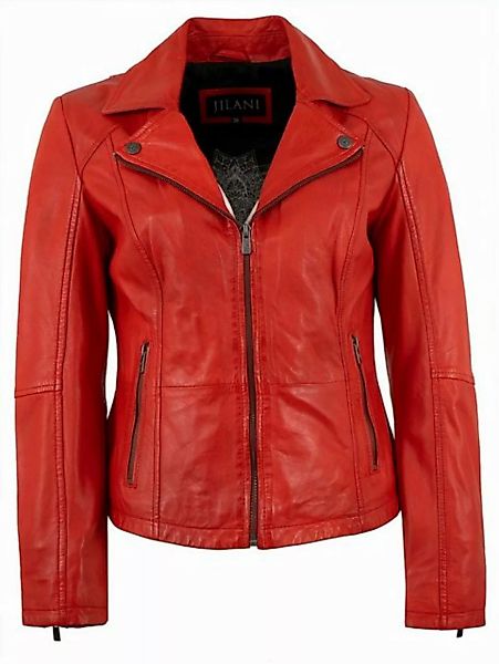 Jilani Lederjacke Smilla Jilani - Damen Lederjacke Biker Lammnappa rot günstig online kaufen