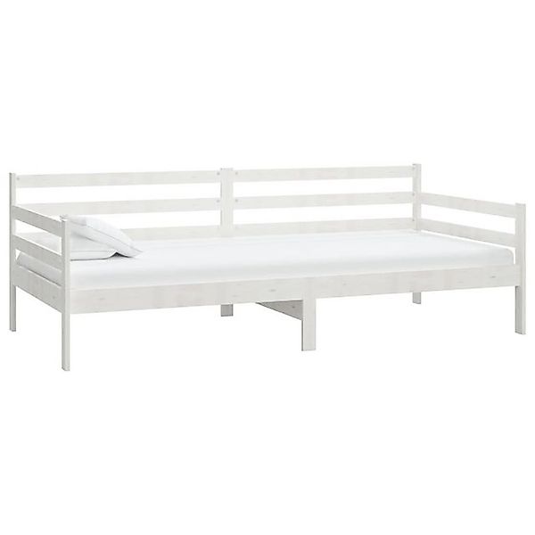 vidaXL Bett Tagesbett mit Matratze 90x200 cm Weiß Kiefer Massivholz günstig online kaufen