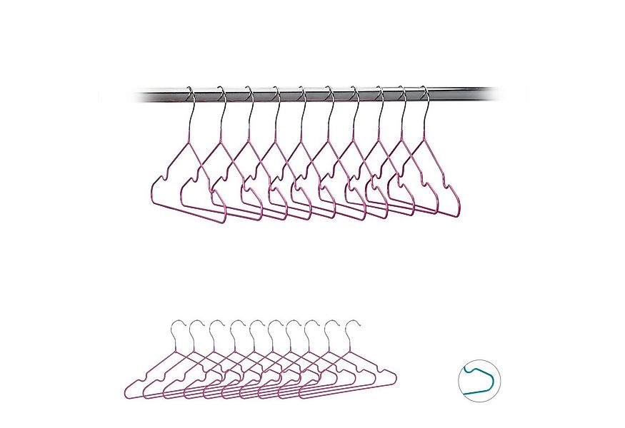 relaxdays Kleiderbügel Kinderkleiderbügel 20er Set, Pink günstig online kaufen