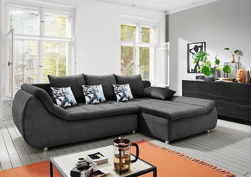 INOSIGN Ecksofa "Imola elegant und modern, aktuelle Steppung im Sitz, beque günstig online kaufen