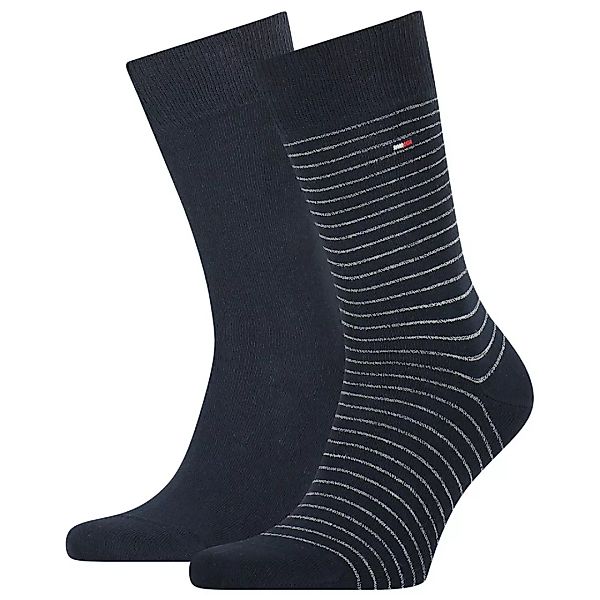 Tommy Hilfiger Small Gestreifte Socken 2 Paare EU 39-42 Navy / Off White günstig online kaufen