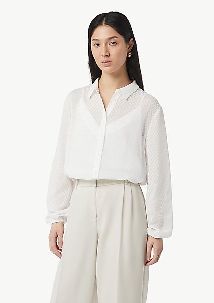 comma casual identity Langarmbluse Semitransparente Hemdbluse günstig online kaufen