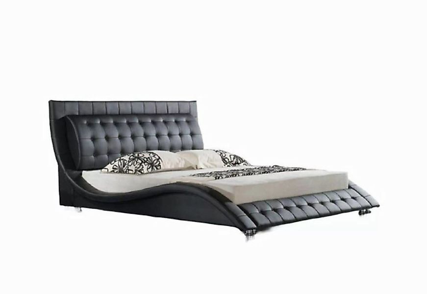 JVmoebel Bett Modern Doppelbett Schwarz Polsterbett Schlafzimmer 180x200 (1 günstig online kaufen