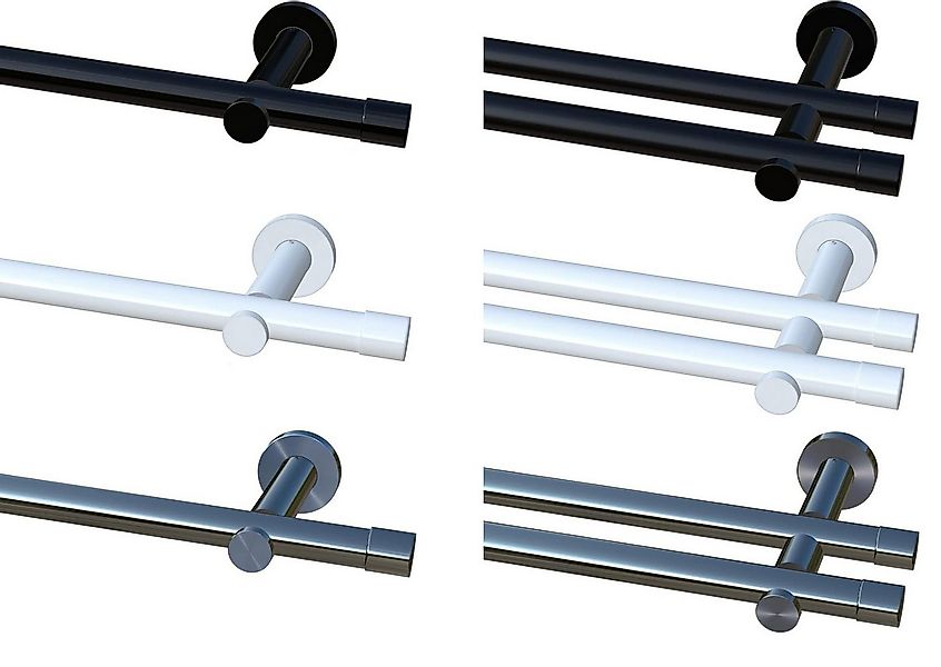 Garduna Gardinenstange Ø 20mm / 1- oder 2-Lauf, 1-läufig, kürzbar, Metall, günstig online kaufen
