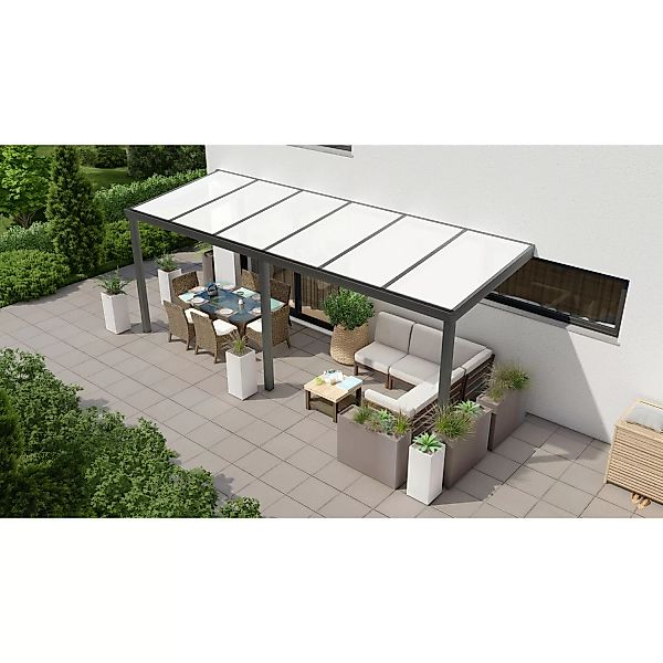 Terrassenüberdachung Professional 600 cm x 200 cm Anthrazit Struktur PC Opa günstig online kaufen