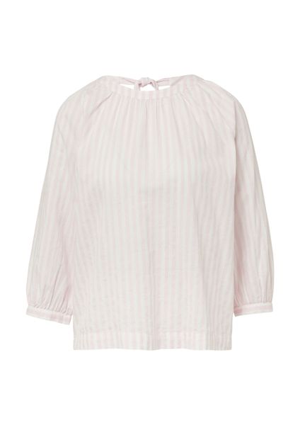 s.Oliver Kurzarmbluse Bluse Streifenbluse mit Raffung günstig online kaufen
