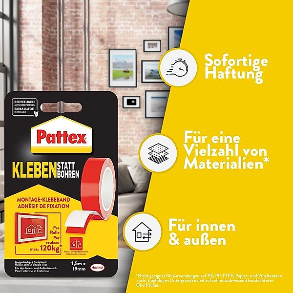Pattex Montageband Pattex Kleben statt Bohren günstig online kaufen