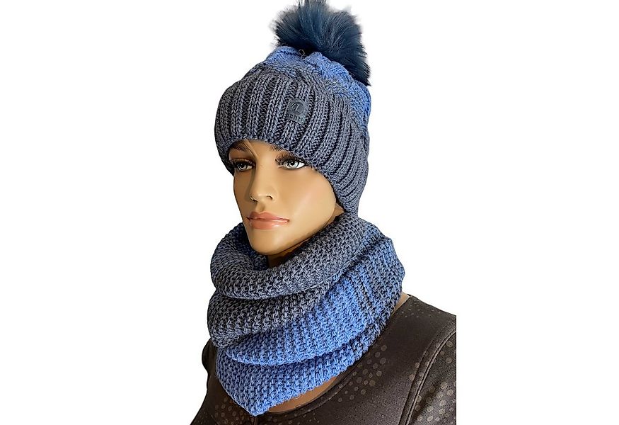 Taschen4life Bommelmütze Mütze & Schal Set achti 2469 (2er Set, Strickmütze günstig online kaufen