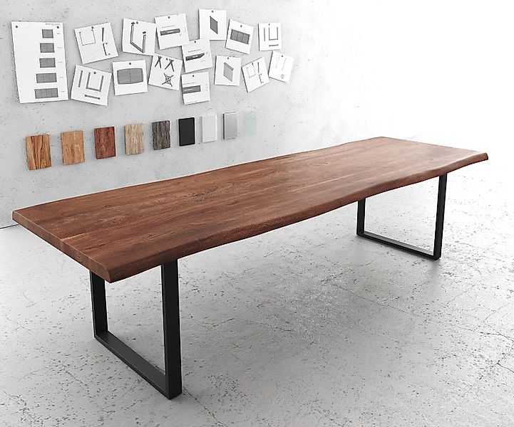 DELIFE Esstisch Edge, Akazie Braun 300x100 günstig online kaufen