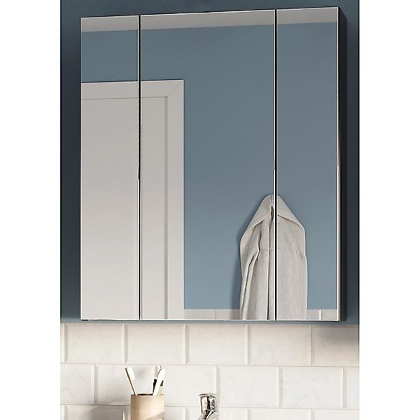 Inn.Furn Spiegelschrank Schwarz 60 cm 3-türig Leon günstig online kaufen