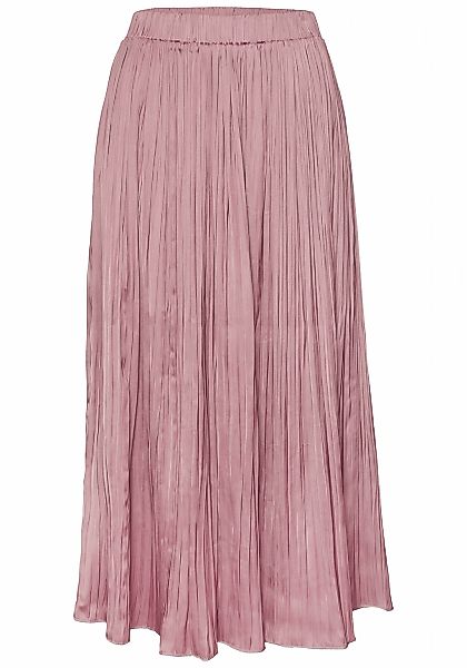 LASCANA Maxirock mit Plisseefalten, edel glänzende Ware günstig online kaufen
