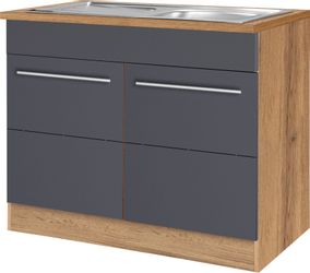 KOCHSTATION Spülenschrank "KS-Wien" Breite 100 cm, inkl. Einbauspüle günstig online kaufen
