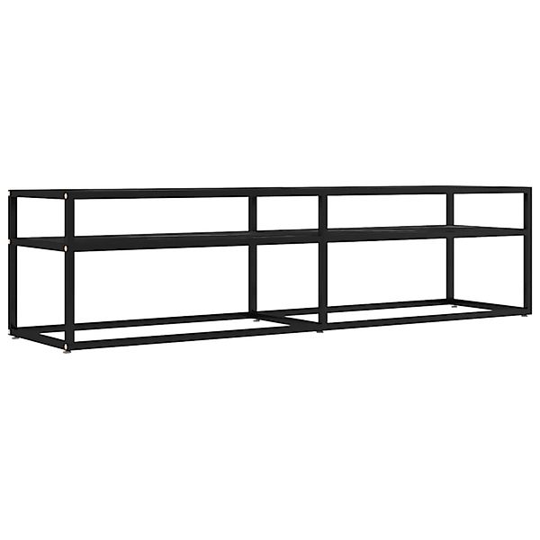 Tv-schrank Schwarz Marmor-optik 160x40x40,5 Cm Hartglas günstig online kaufen