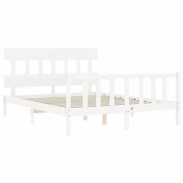 vidaXL Massivholzbett ohne Matratze Weiß 160x200 Kiefernholz 3193347 günstig online kaufen