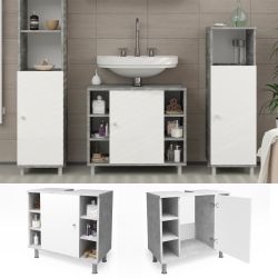 Vicco Waschbeckenunterschrank Fynn, Beton/Weiß, 60 x günstig online kaufen