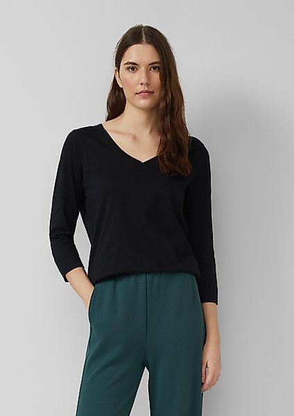 s.Oliver 3/4-Arm-Shirt 3/4-Armshirt aus Baumwoll-Flammgarn mit günstig online kaufen