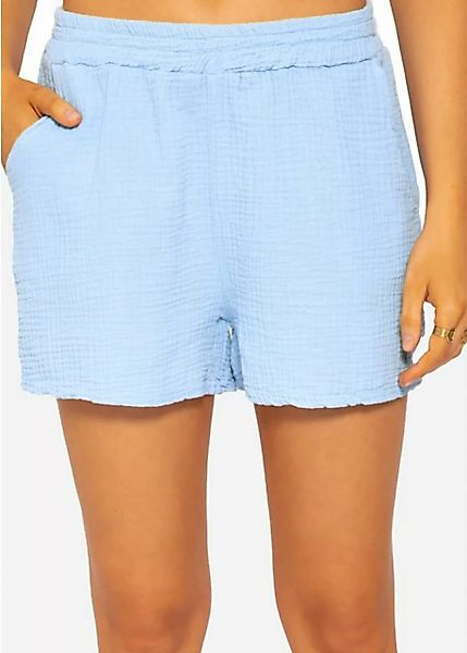 SASSYCLASSY Shorts High-Waist Musselin Shorts Damen aus Baumwolle Musselinh günstig online kaufen