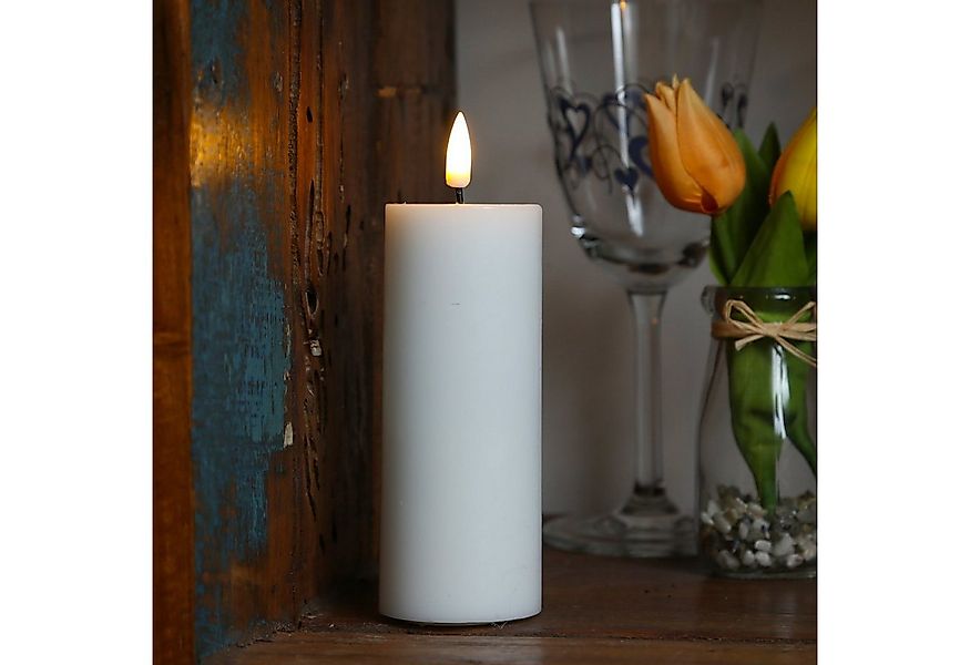Deluxe Homeart LED-Kerze Mia Deluxe Echtwachs flackernd Wachsspiegel H: 15c günstig online kaufen