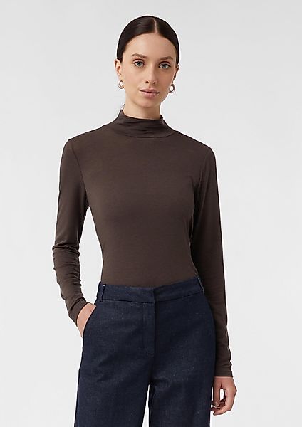 comma Langarmshirt T-Shirt Semitransparentes Rollkragenshirt aus günstig online kaufen