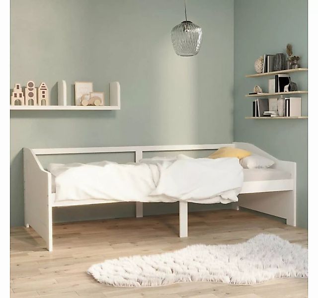vidaXL Bett Tagesbett 3-Sitzer Weiß Massivholz Kiefer 90x200 cm günstig online kaufen