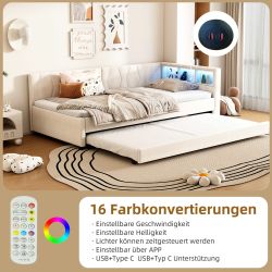 REDOM Schlafsofa Modernes Polsterbett mit LED-Beleuchtung, günstig online kaufen
