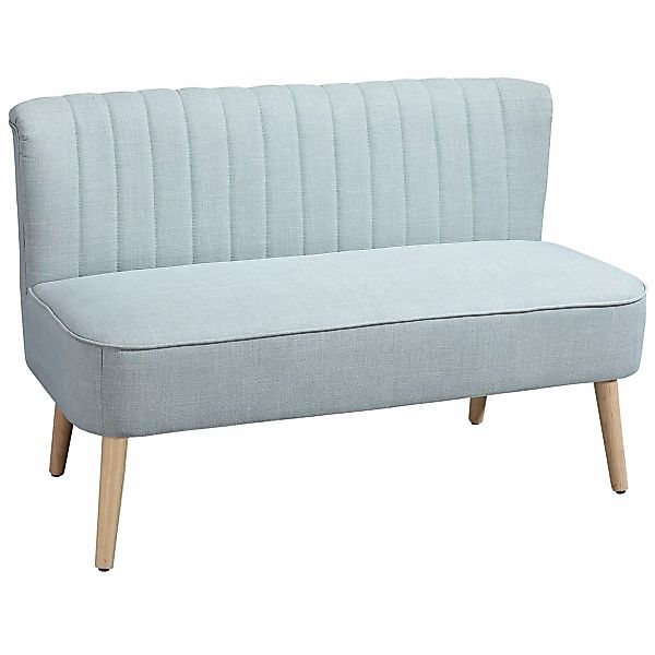 HOMCOM 2-Sitzer Stoffsofa, kleines Zweisitzer Sofa, Sofa pflegeleicht, Holz günstig online kaufen