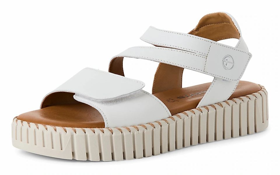 Tamaris Sandalette, Riemchensandale, Sommerschuh mit geriffelter Plateausoh günstig online kaufen