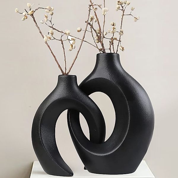 Masbekte Dekovase 2er-Set Keramik Vase, Matte günstig online kaufen