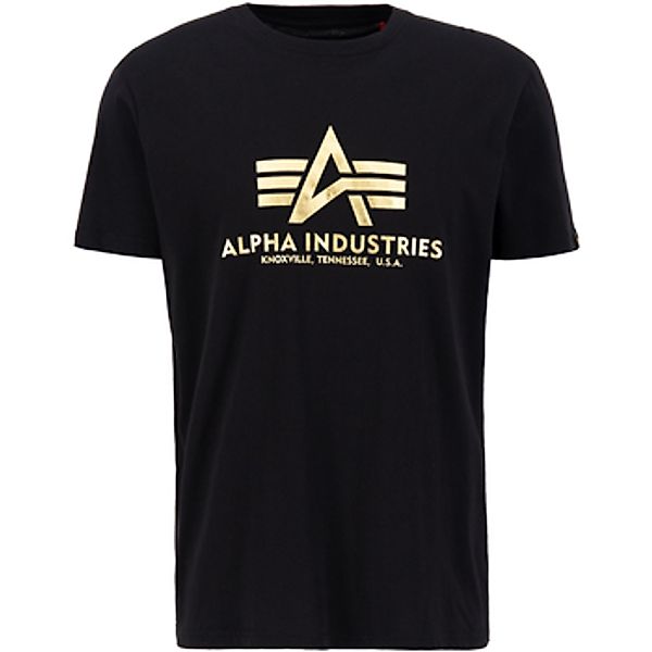 Alpha Industries  T-Shirt Basic T-Shirt Foil Print - black/yellow gold günstig online kaufen