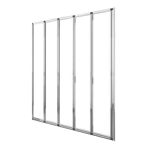 AICA Duschtrennwand 5 Tlg. Faltwand Glas Badewannenaufsatz B.120 x H.140cm günstig online kaufen