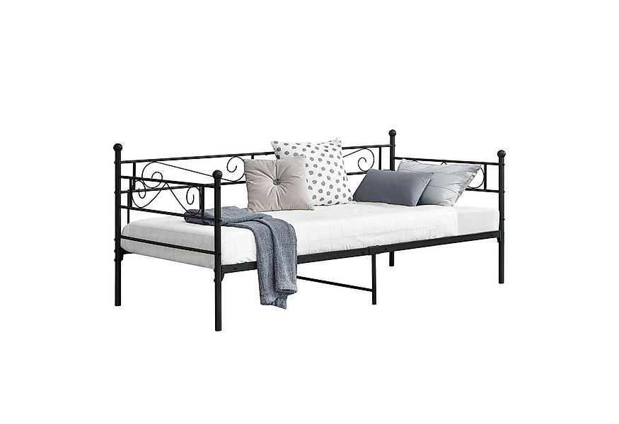en.casa Metallbett, »Kerava« Bettsofa mit Lattenrost Tagesbett 90x200cm Sta günstig online kaufen
