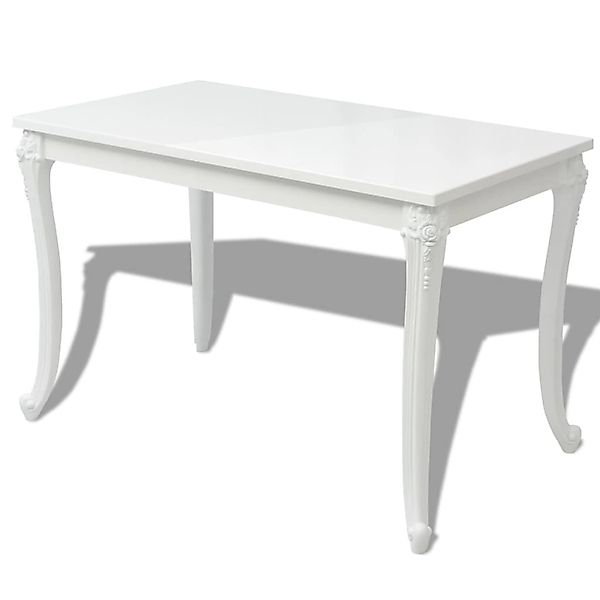 vidaXL Esstisch 116 x 66 x 76 cm Hochglanz Weiß günstig online kaufen
