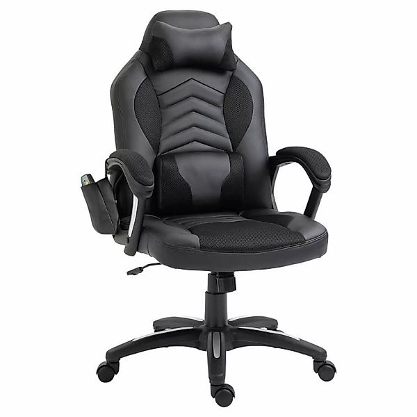 HOMCOM Gaming Stuhl ergonomisch mit Wärmefunktion und 6 Vibrationspunkten, günstig online kaufen