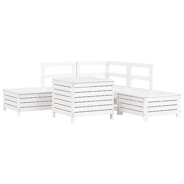 vidaXL 6-Tlg Garten-Sofagarnitur Weiß Massivholz Kiefer 3250705 günstig online kaufen