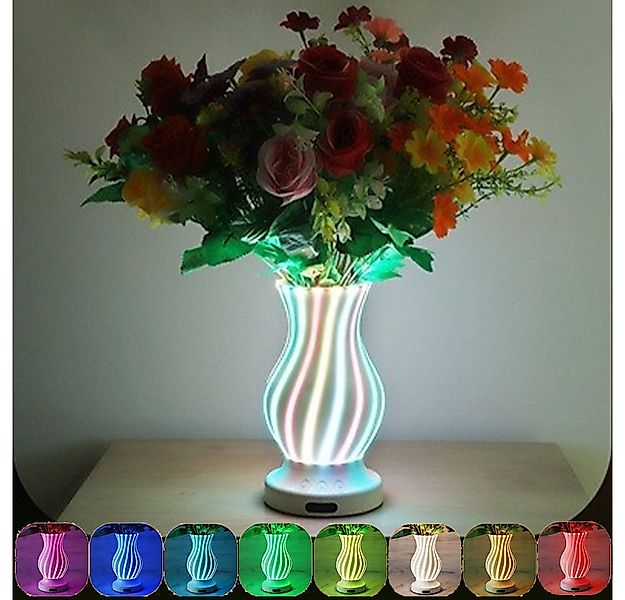 PRIISF LED Nachttischlampe LED Tischlampe Blumenvase Tischleuchte RGB Nacht günstig online kaufen