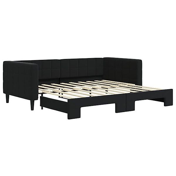 vidaXL Ausziehbett, Tagesbett Ausziehbar Schwarz 90x190 cm Samt günstig online kaufen