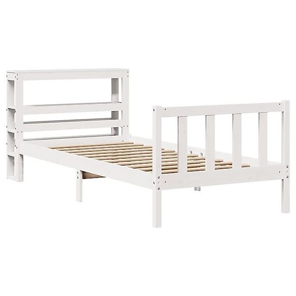 vidaXL Bett Massivholzbett ohne Matratze Weiß 75x190 cm Kiefernholz günstig online kaufen